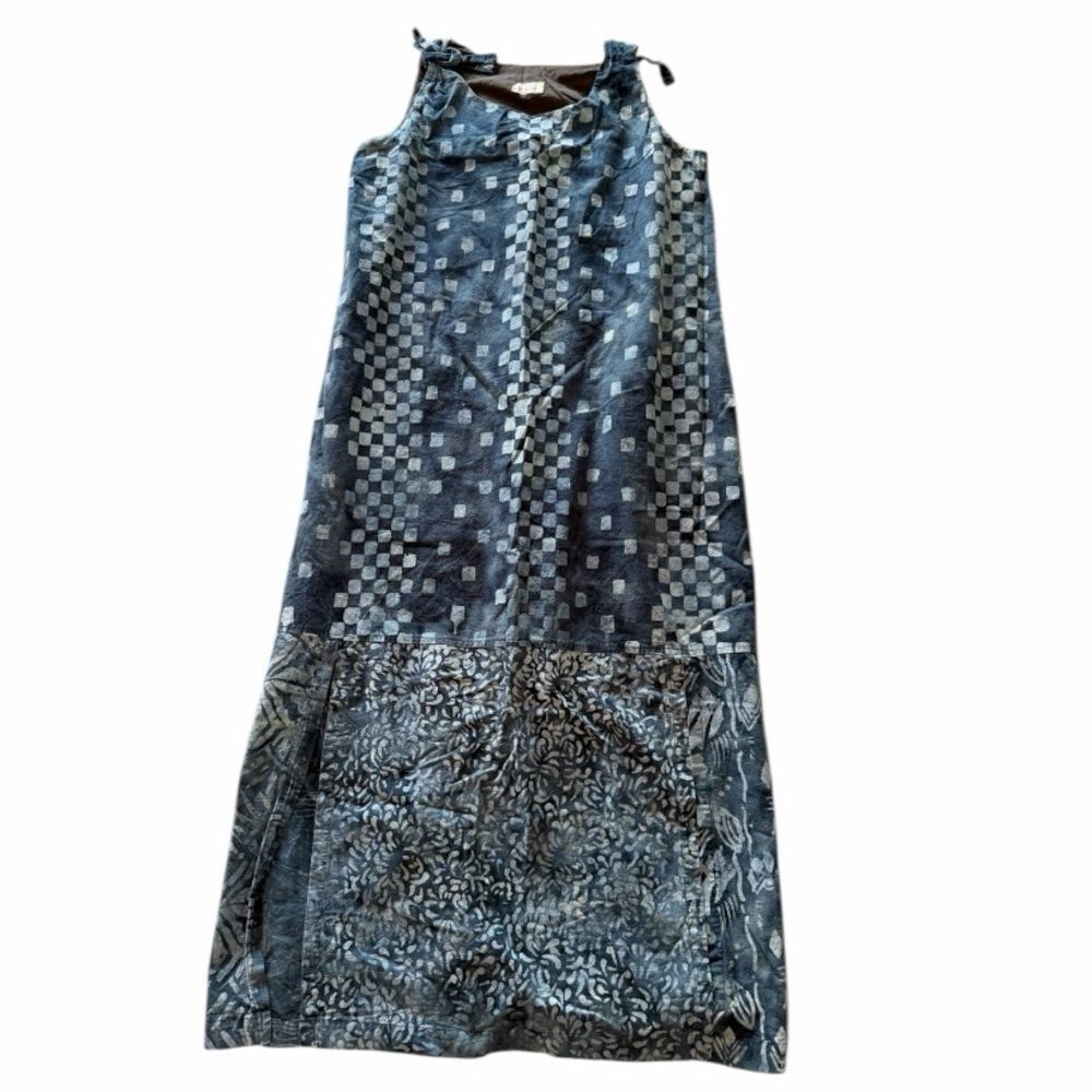 Kim Messier Unique Batik Yarn Dyed‎ Handmade Art Patchwork Slit Dress Pants